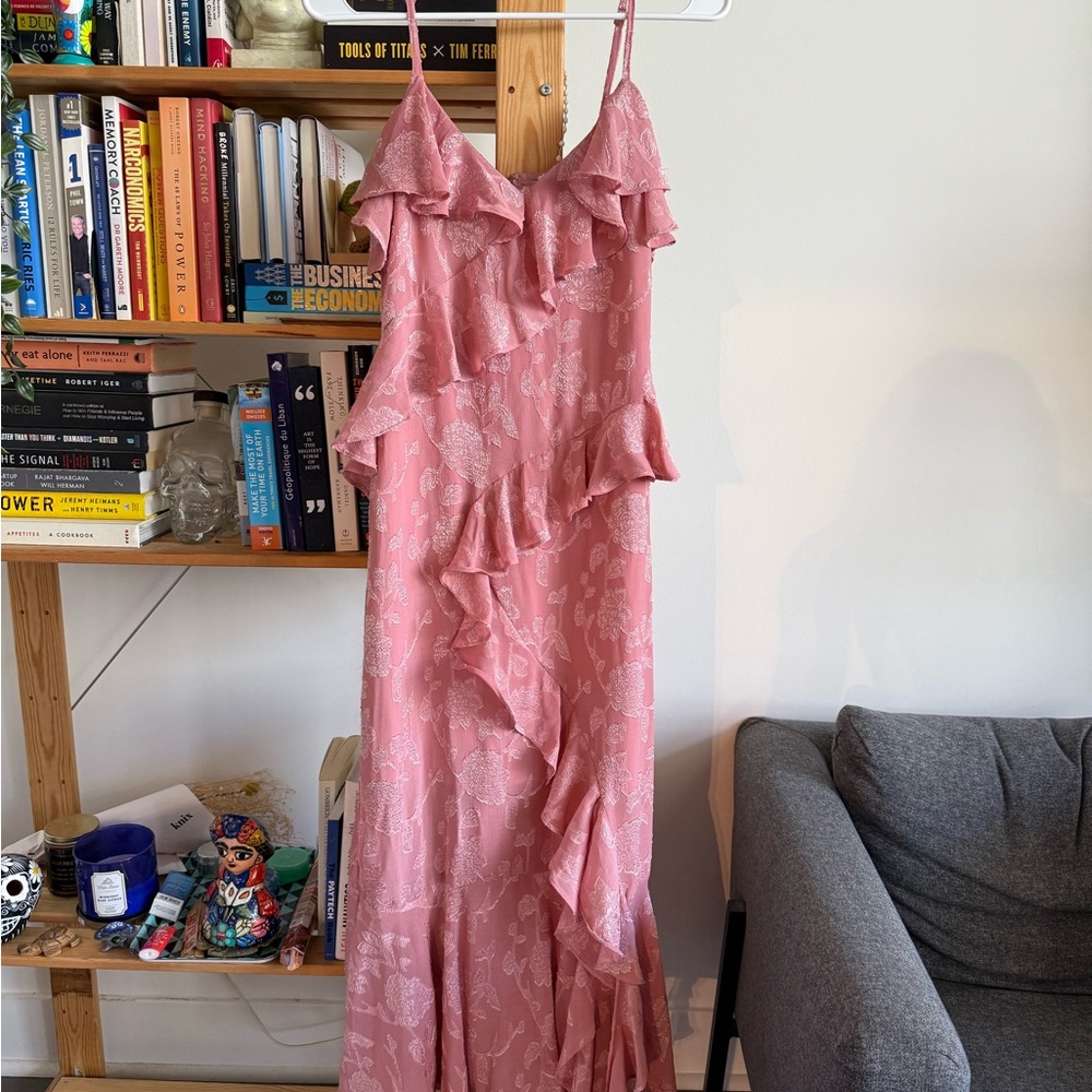 Elegant Pink Ruffle Dress